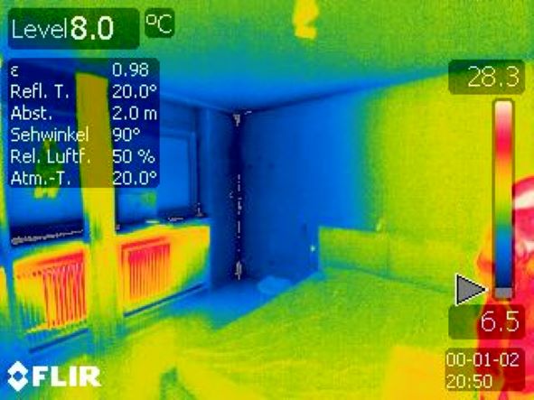 Wärmebrücken finden Wärmebildaufnahme